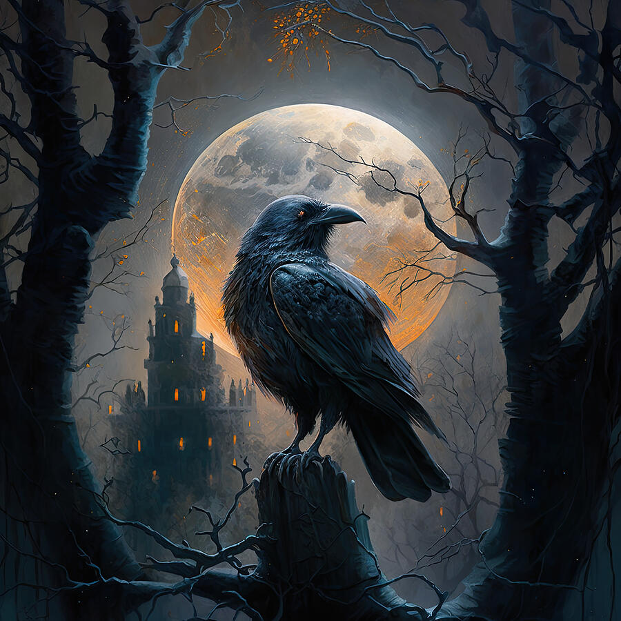 Crow Painting - Ghost hour by My Head Cinema