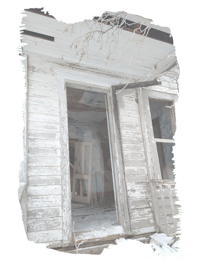 Ghost Impression Haunted House Front Door Digital Art by Delynn Addams
