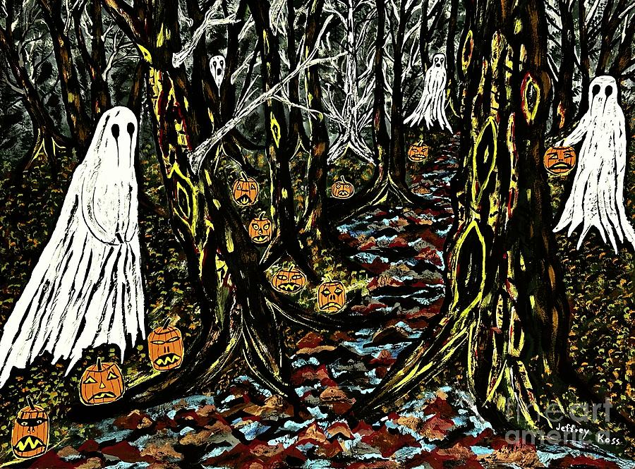  Halloween Ghost In The Forest Painting by Jeffrey Koss