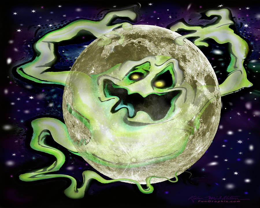 Ghost Moon Digital Art by Kevin Middleton