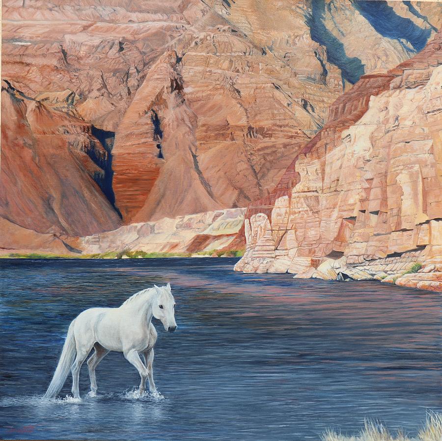Mountain Painting - Ghost of Marble Canyon by Barbara Barber