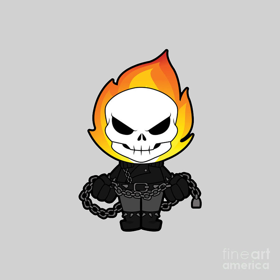 Ghost Rider Chibi Drawing by Geraldine T Somerville - Fine Art America