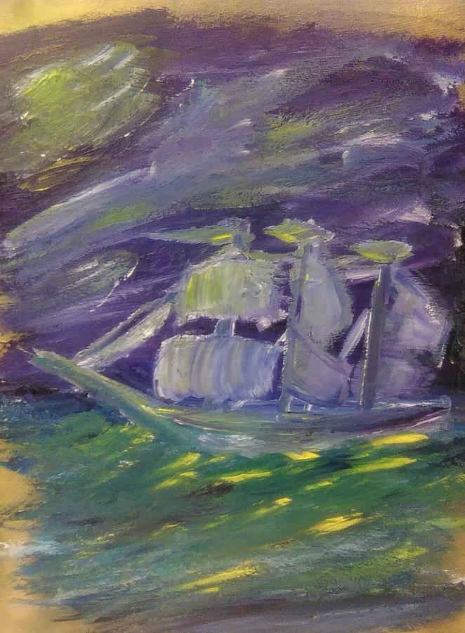 Ghost Ship Painting by Andrew Blitman