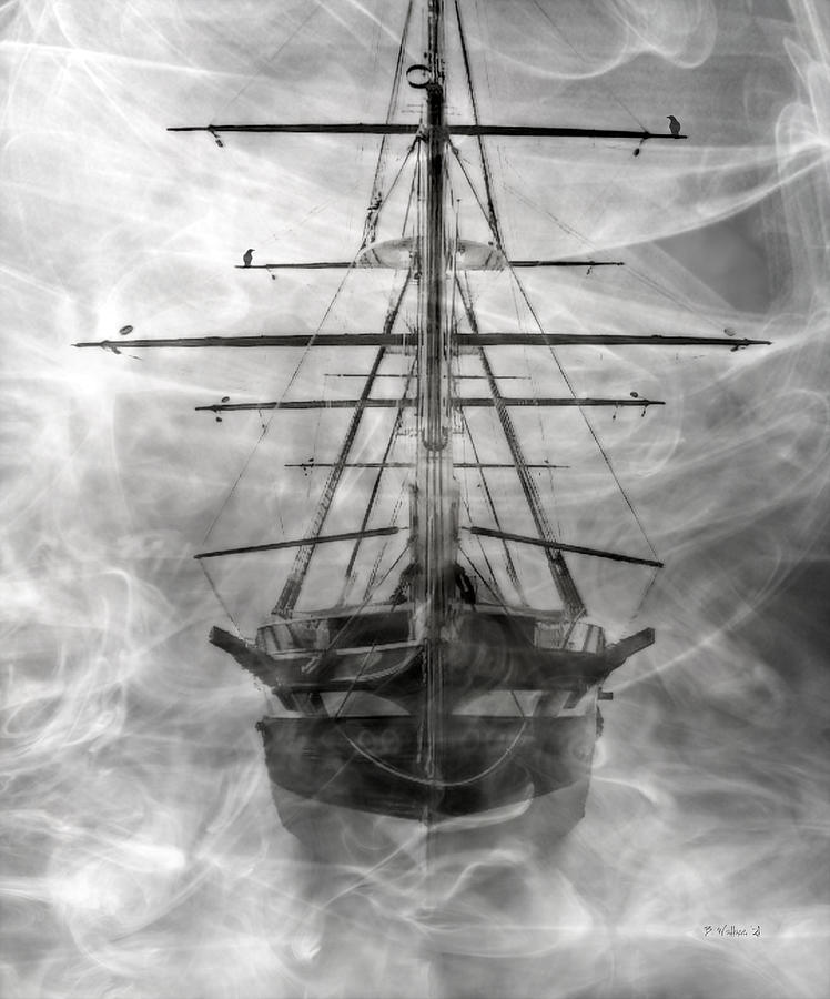 Ghost Ship - Grayscale Digital Art by Brian Wallace