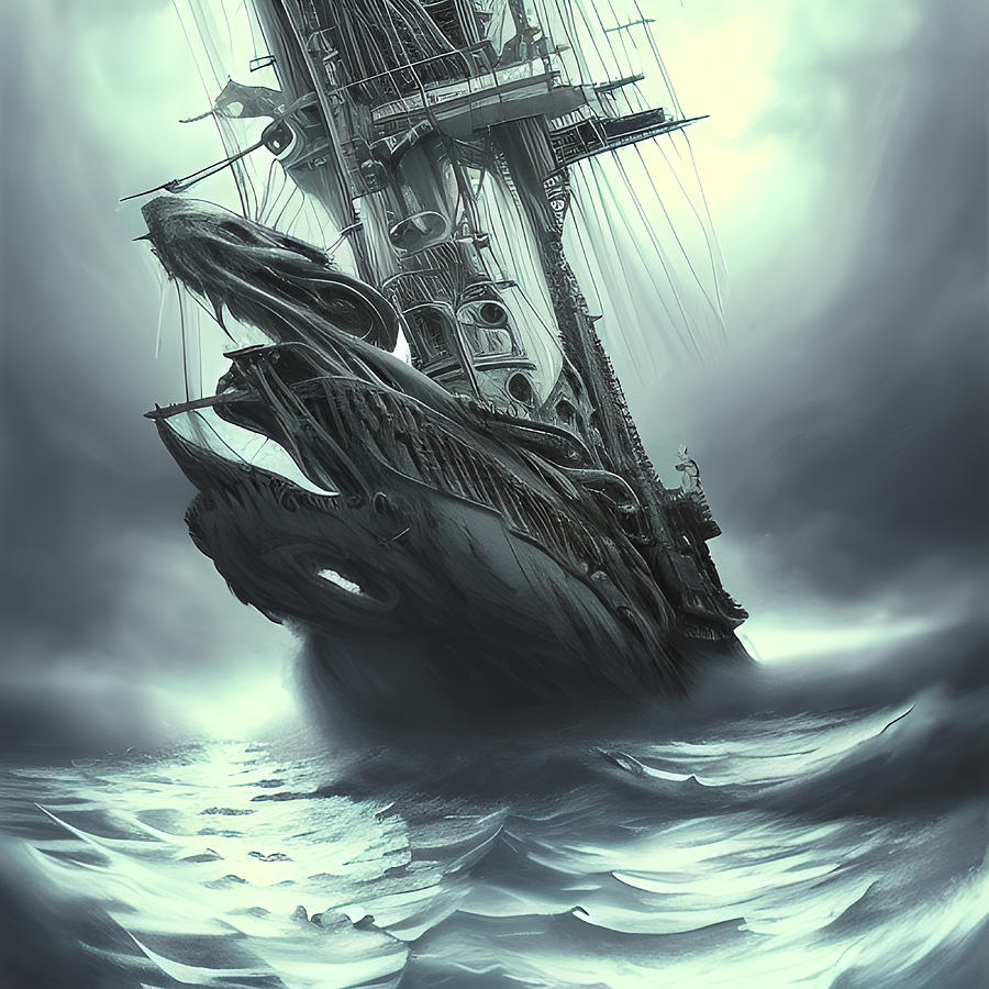 Ghost Ship Haunted Voyage On The Mysterious Sea vs20 Digital Art by ...