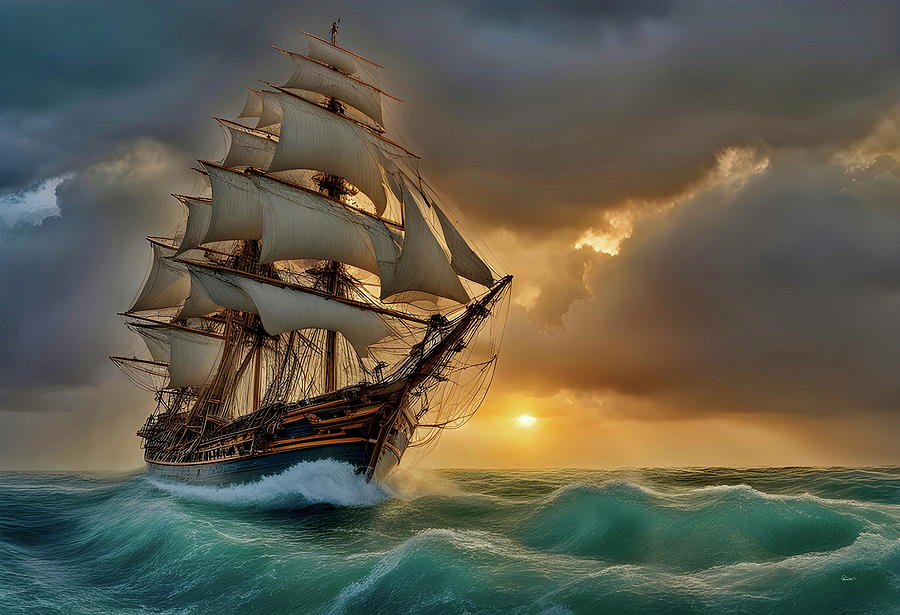 Ghost Ship Horizon Digital Art by Russ Harris - Pixels