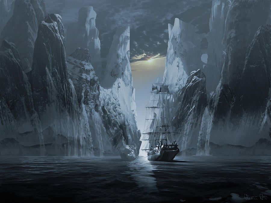 Ghost ship series The lost expedition Digital Art by George Grie