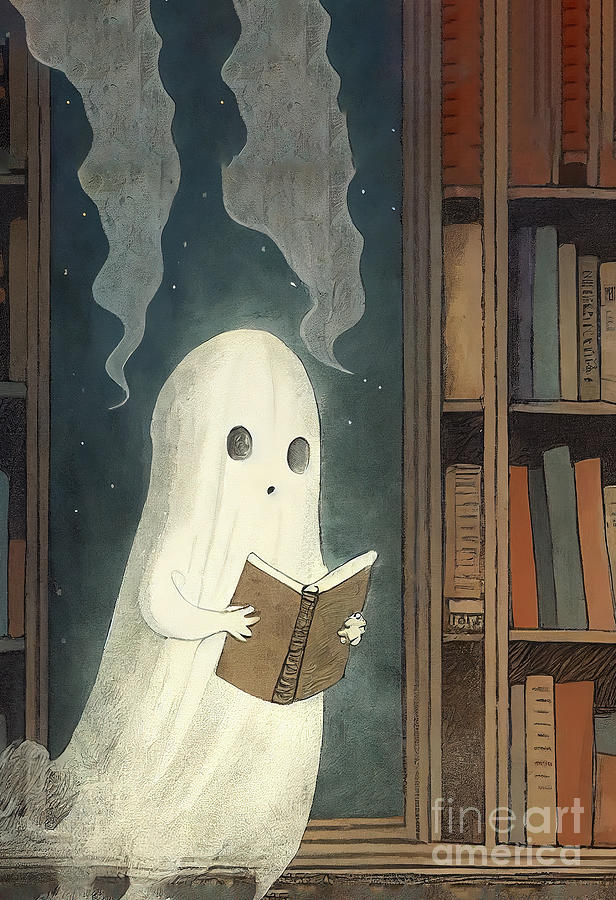 Ghost Studying Painting by N Akkash - Fine Art America