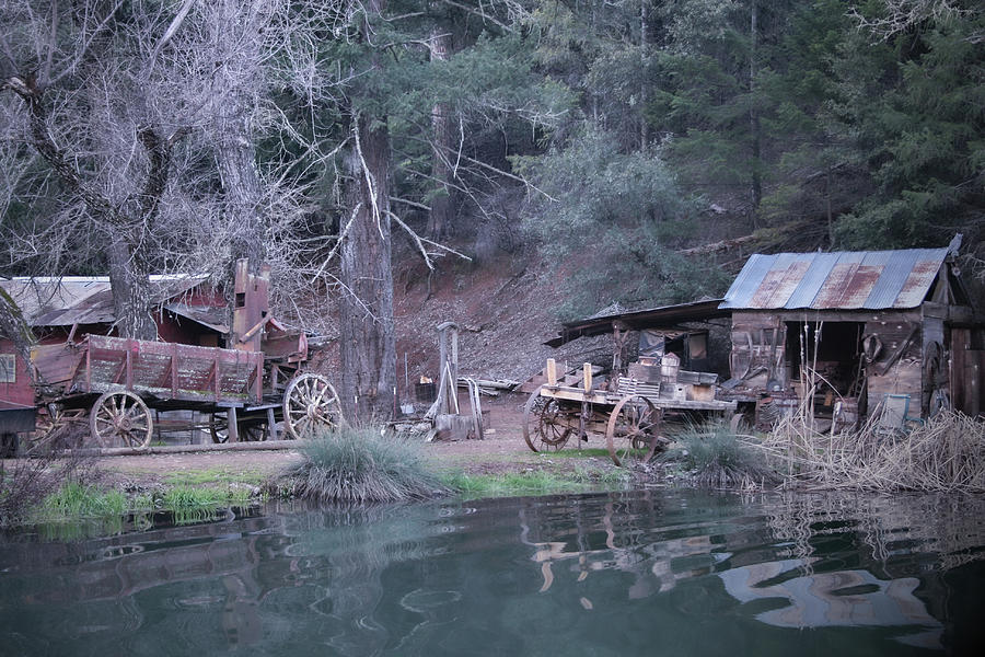 Ghost Town and Pond Reflections Photograph by Sally Bauer