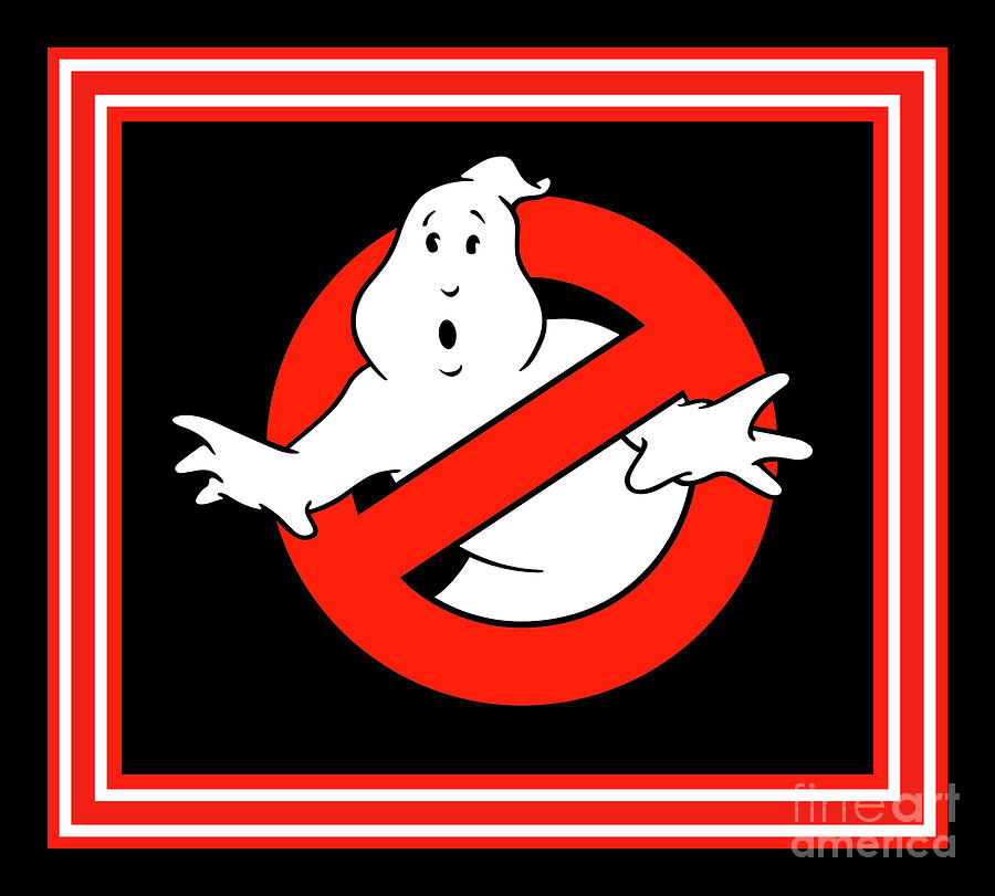 Ghostbusters - Vintage Logo - Red Black Border Digital Art by Scott D ...