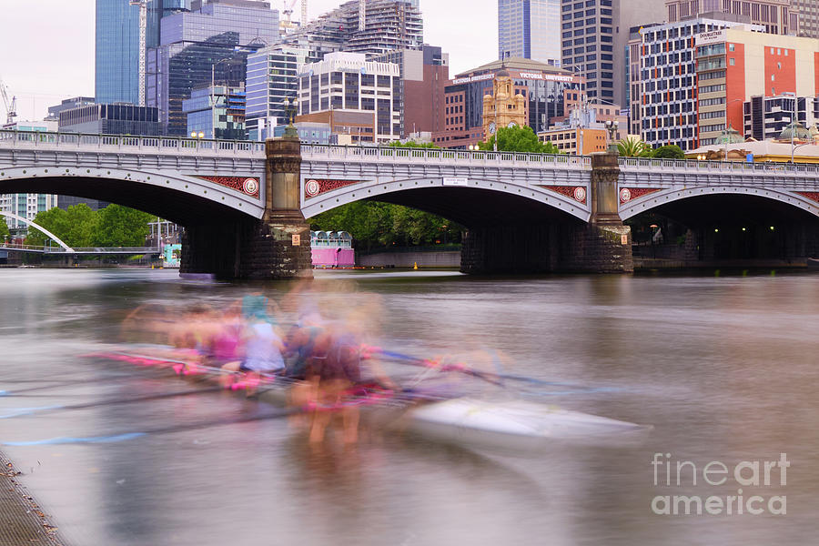 Ghostly Rowers on The Yarra River Photograph by Neil Maclachlan
