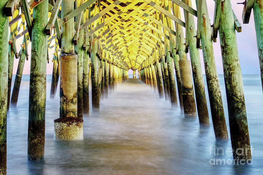 Ghostly Waves Under Folly Beach Pier Photograph by Jennifer White