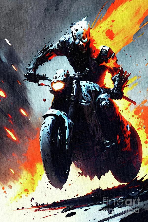 Ghostrider, Superhero Painting by John Springfield - Fine Art America