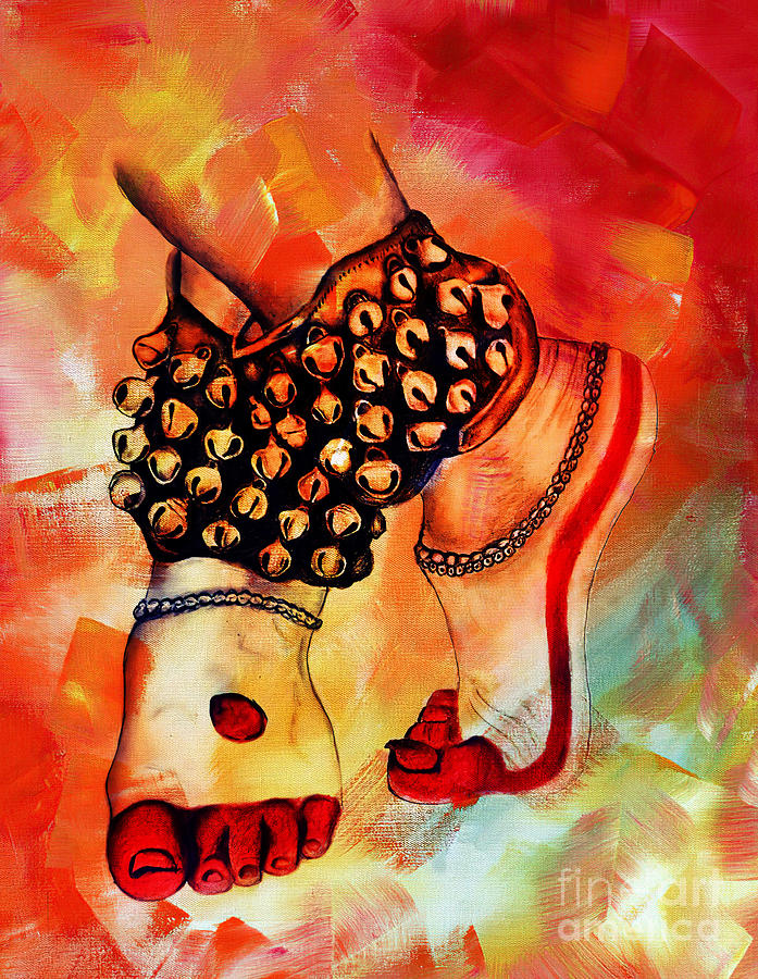 Ghungroo dancing feet  Painting by Gull G