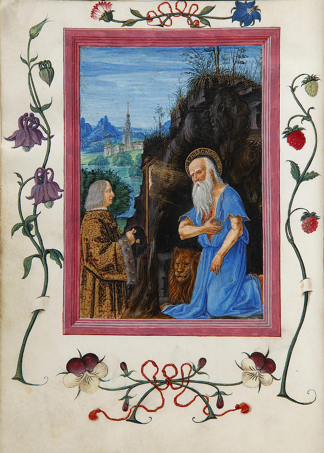 Gian Giacomo Trivulzio with Saint Hieronymus in the Book of hours of ...