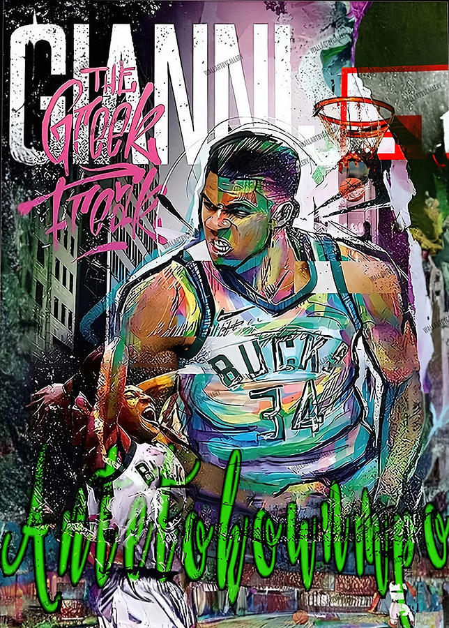 Giannis Antetokounmpo Art Digital Art by Matthew Hayward - Fine Art America