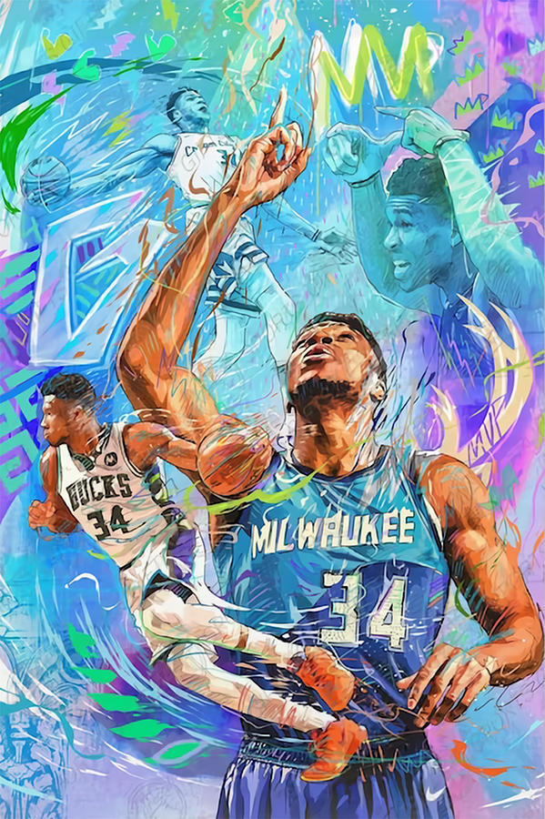 Giannis Antetokounmpo Basketball Digital Art by Matthew Hayward - Fine ...