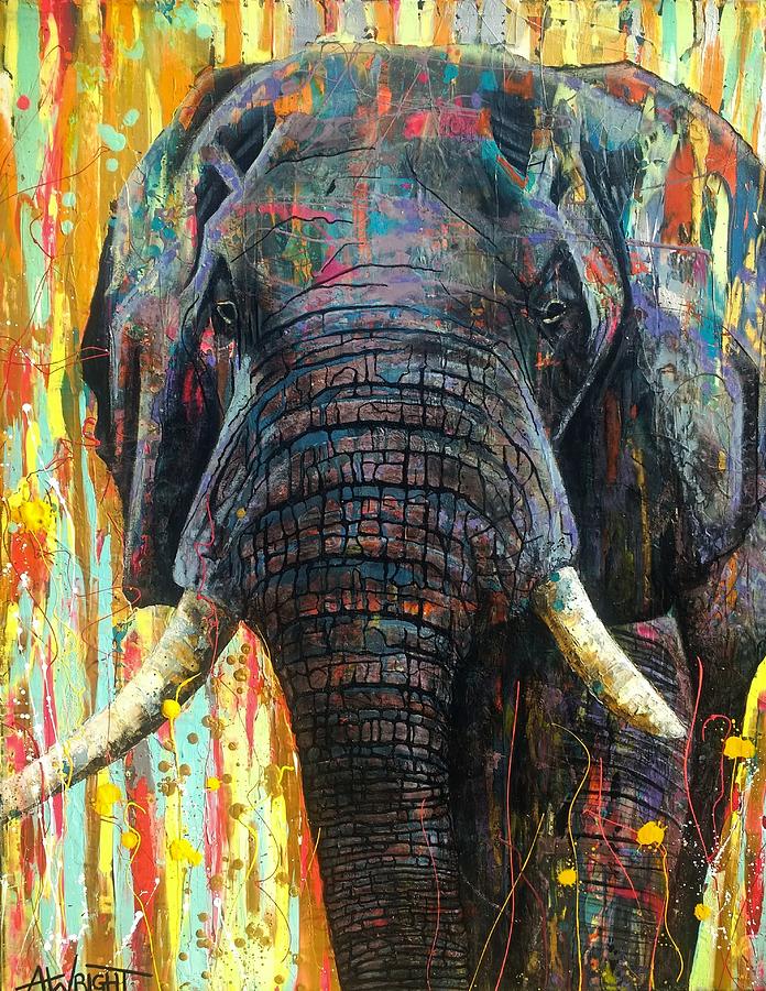 Elephant Painting - Giant by Angie Wright