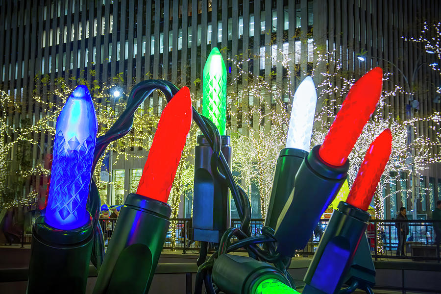 Giant Christmas Lights at Rockefeller Center Photograph by Mark Andrew Thomas