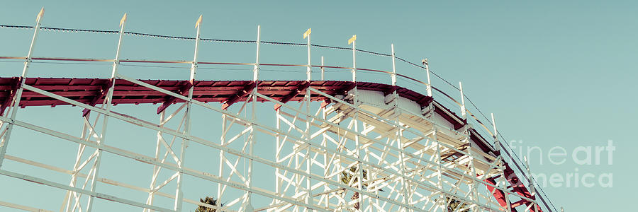 Giant Dipper Roller Coaster Santa Cruz Panorama Photo Photograph by Paul Velgos