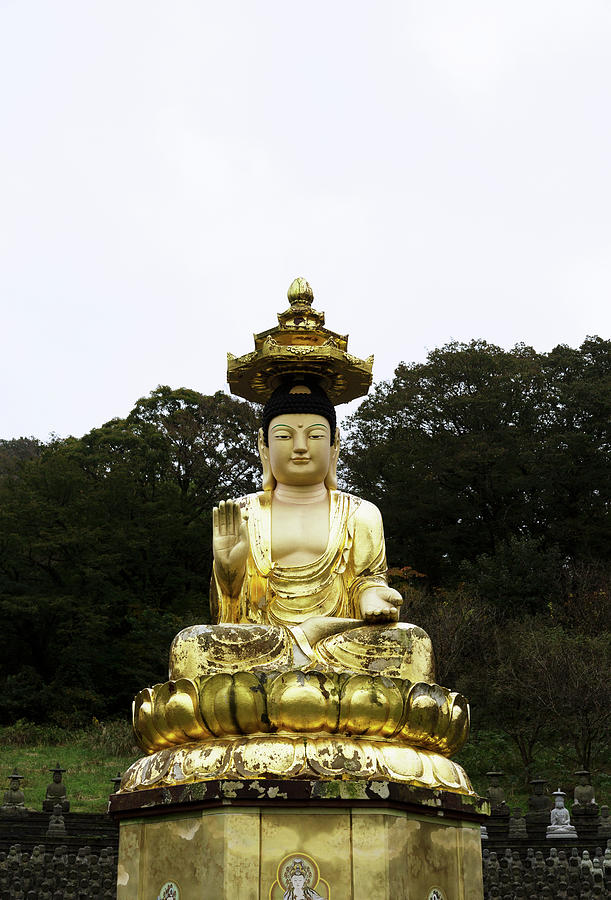 Giant Golden Happy Buddha In The Temple Photograph by Emme Pons - Fine ...