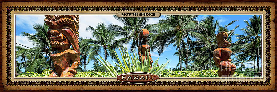 Giant Hawaiian Tikis Hawaiian Style Panoramic Photograph Photograph by Aloha Art