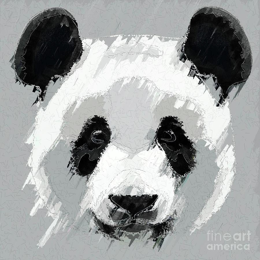 Giant Panda - Animal Abstract 1 Digital Art by Philip Preston