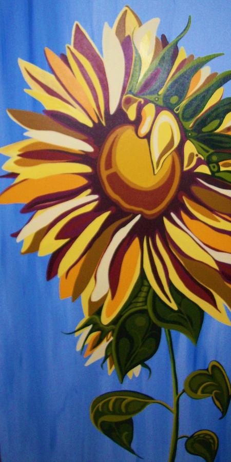 Giant Sun Flower Painting by Pam Veitenheimer
