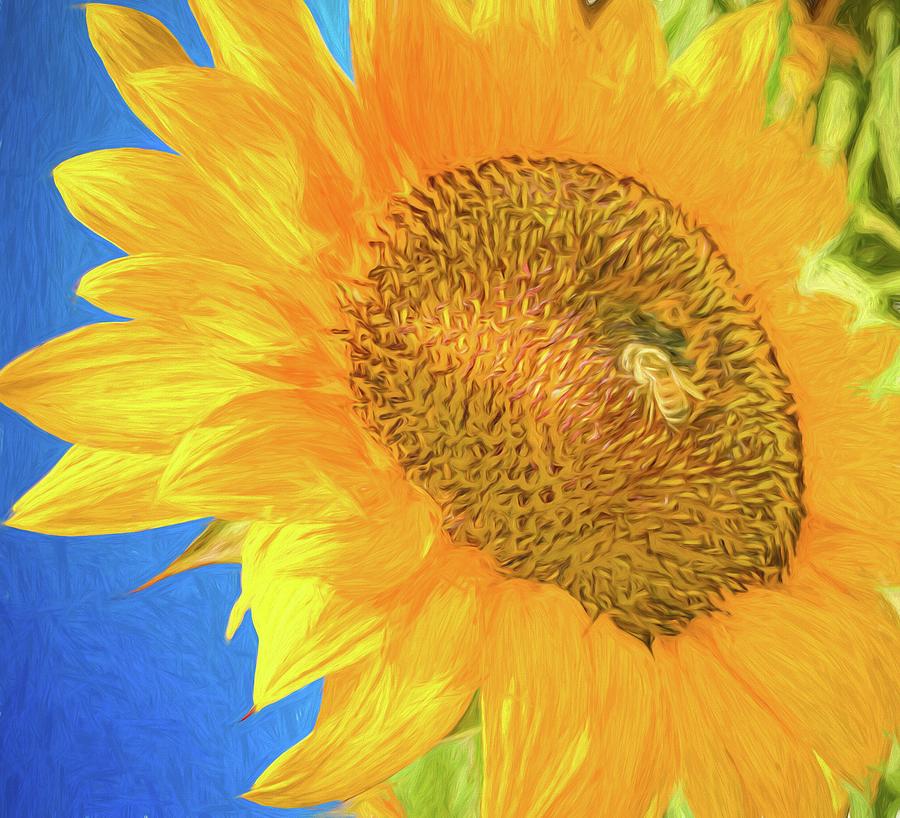 Giant Sunflower Mixed Media by Rebecca Herranen