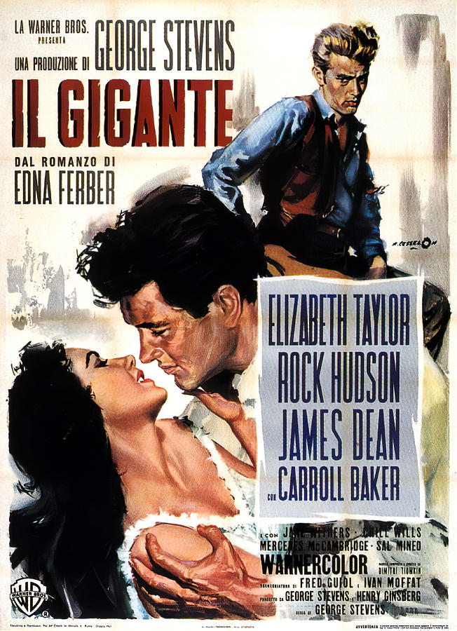 Giant, 1956 - art by Angelo Cesselon Mixed Media by Movie World Posters