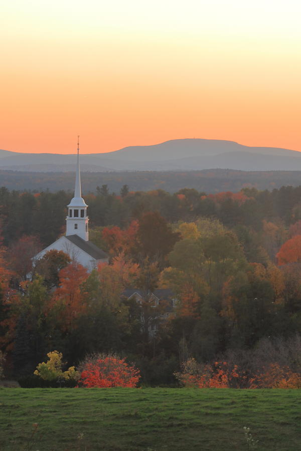 Gibbet Hill Groton View of Church and Wachusett Mountain Photograph by ...