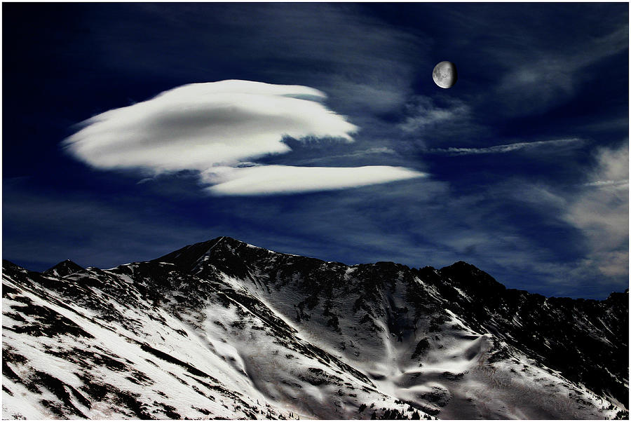 Gibbous Moon Over The Continental Divide Photograph by Wayne King