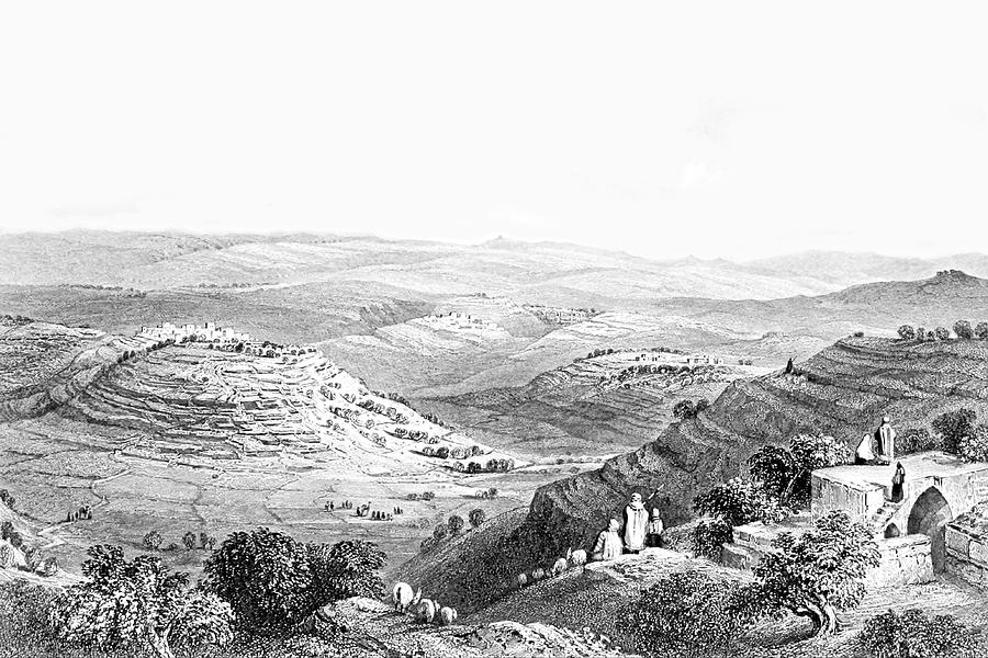 Gibeon from Nebi Samwil 1847 Photograph by Munir Alawi