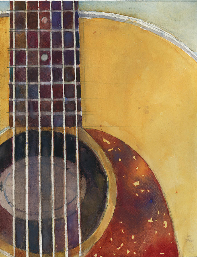 Music Painting - Gibson - J45 by Dorrie Rifkin