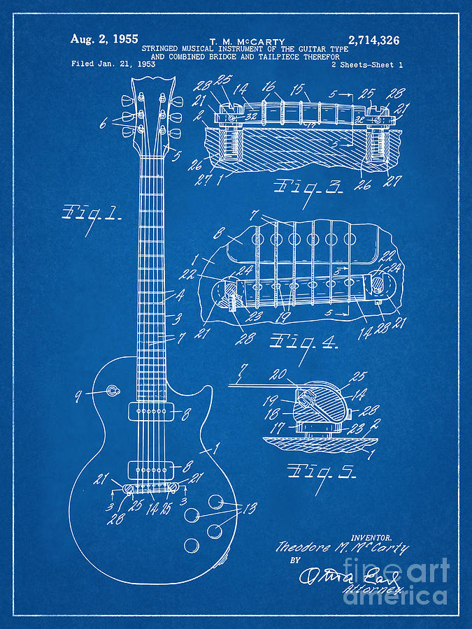 Gibson Les Paul McCarty Guitar Patent Art Mug Gift Gibson Mug Les Paul Mug 