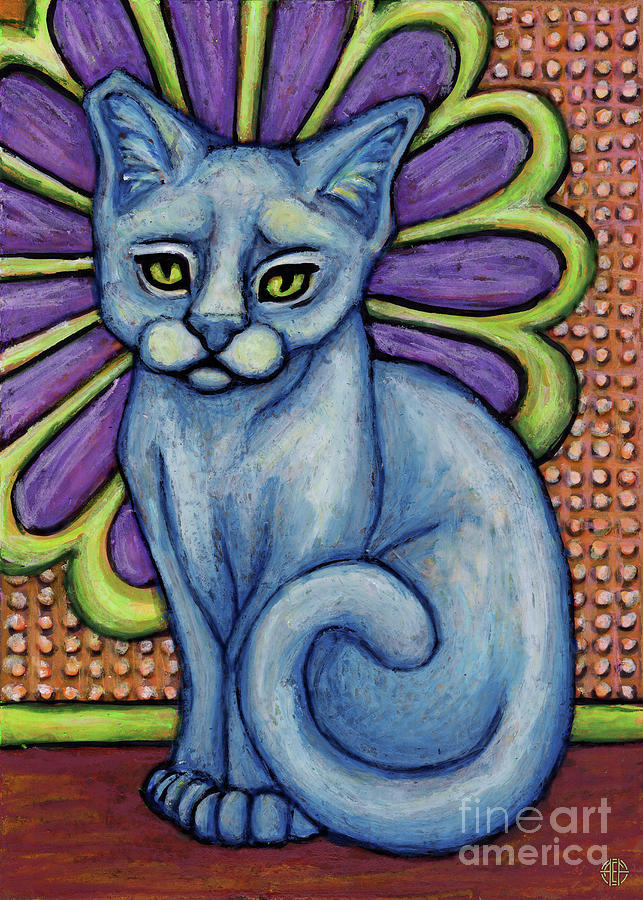Gideon. The Hauz Katz. Cat Portrait Painting Series. Painting by Amy E Fraser