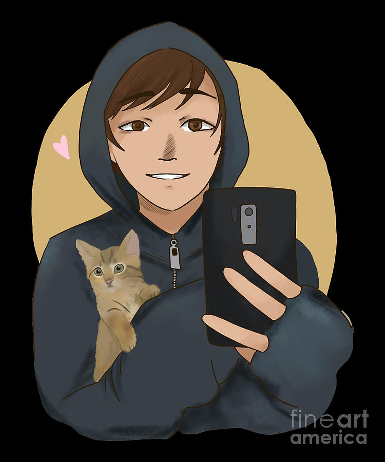 AI Art Generator: Cute anime boy with (cyan hoodie) with minecraft  background