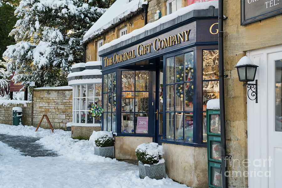 Gift Shop in the Snow Stow on the Wold Photograph by Tim Gainey