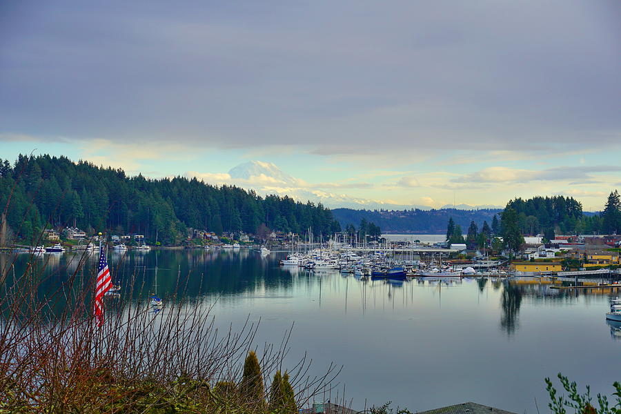 Gig Harbor at Dusk Photograph by Bill TALICH