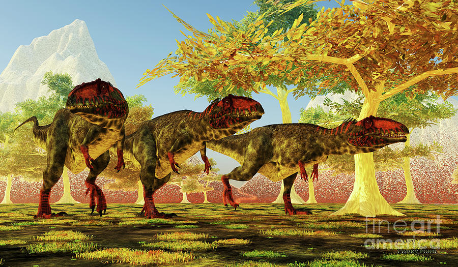 Giganotosaurus Dinosaur Brothers Digital Art By Corey Ford Pixels