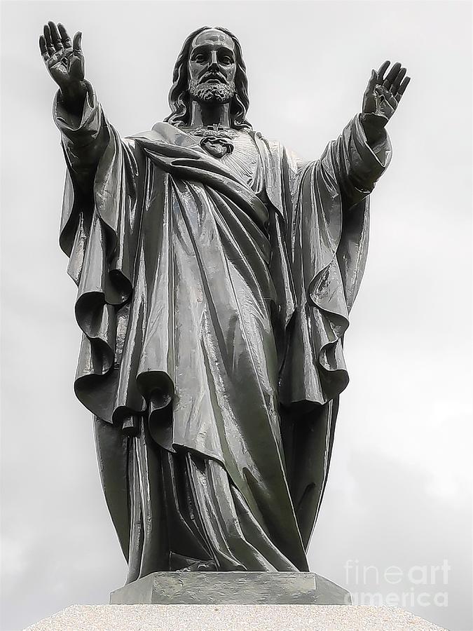 Gigantic Statue Of Jesus Spotted Over The Town Of La Bresse Photograph