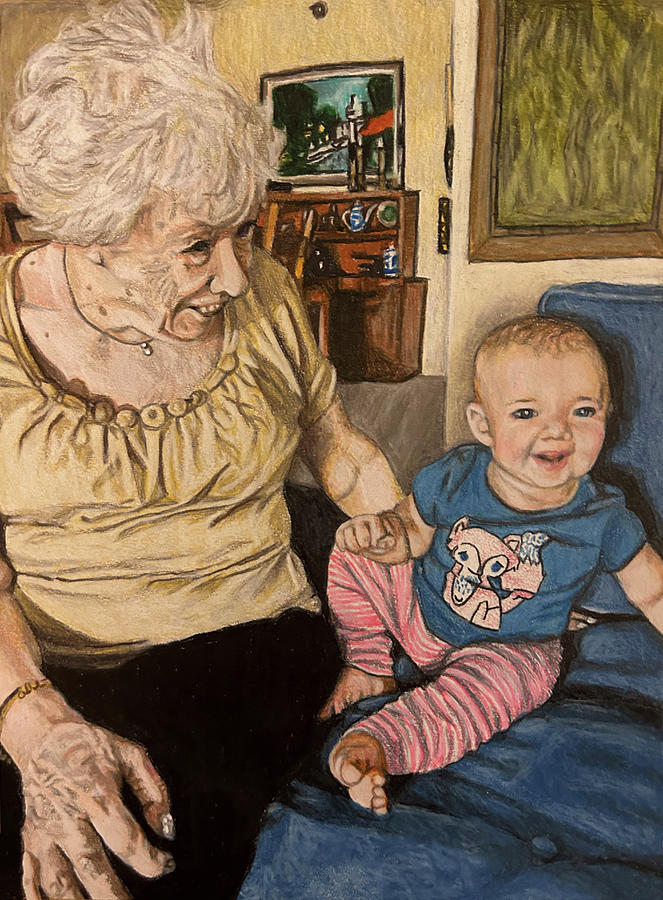 GiGi and Cassidy Drawing by Jean Haynes