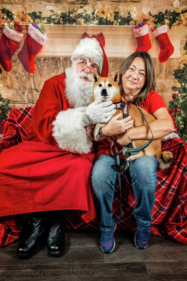 Gigi with Santa Photograph by Christopher Holmes