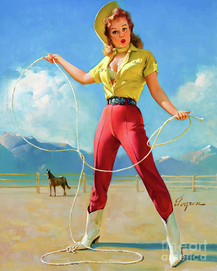 Gil Elvgren - Perfect Form, 1968 Painting By Magical Vintage - Pixels