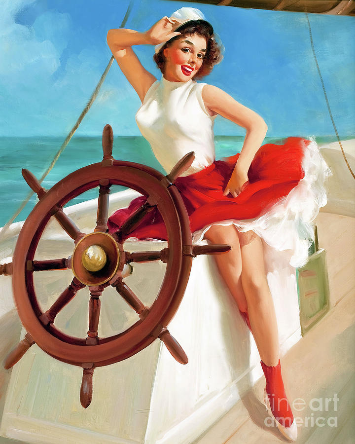 Gil Elvgren   Sailor Girl, 1950s Painting By Magical Vintage   Pixels