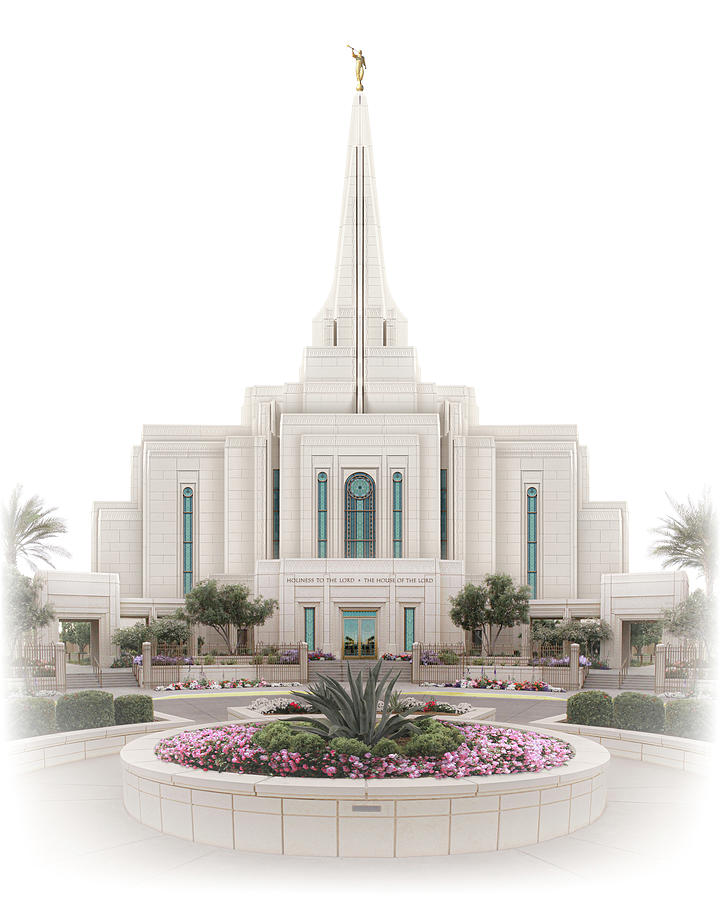 Gilbert Digital Art - Gilbert Temple - Celestial Series by Brent Borup Gilbert Digital Art - Gilbert Temple - Celestial Series by Brent Borup