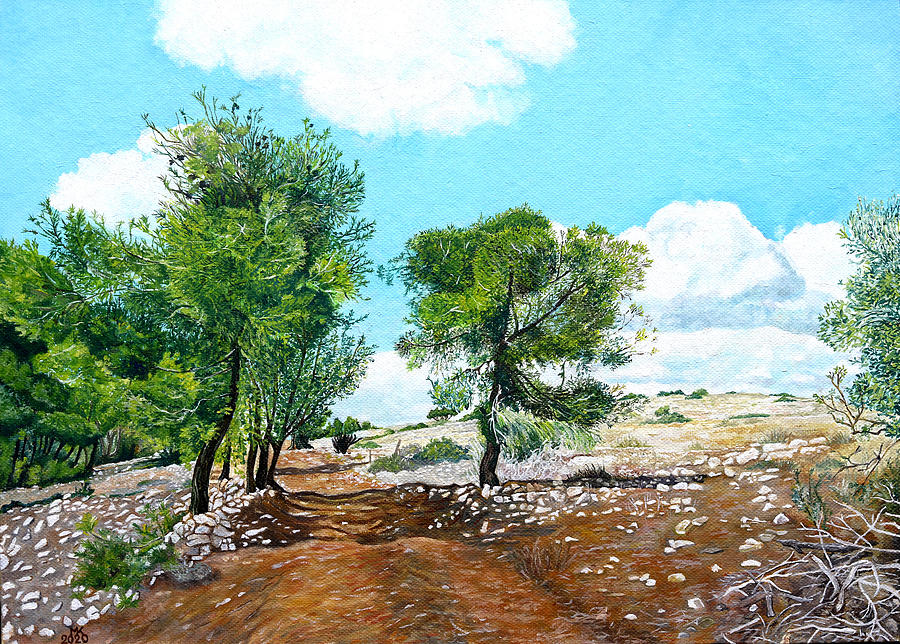 Tree Painting - Gilboah by Melvyn Kahan