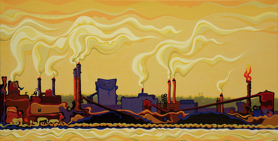 Gilded Haze on Hamilton Bay Painting by Amy Ferrari