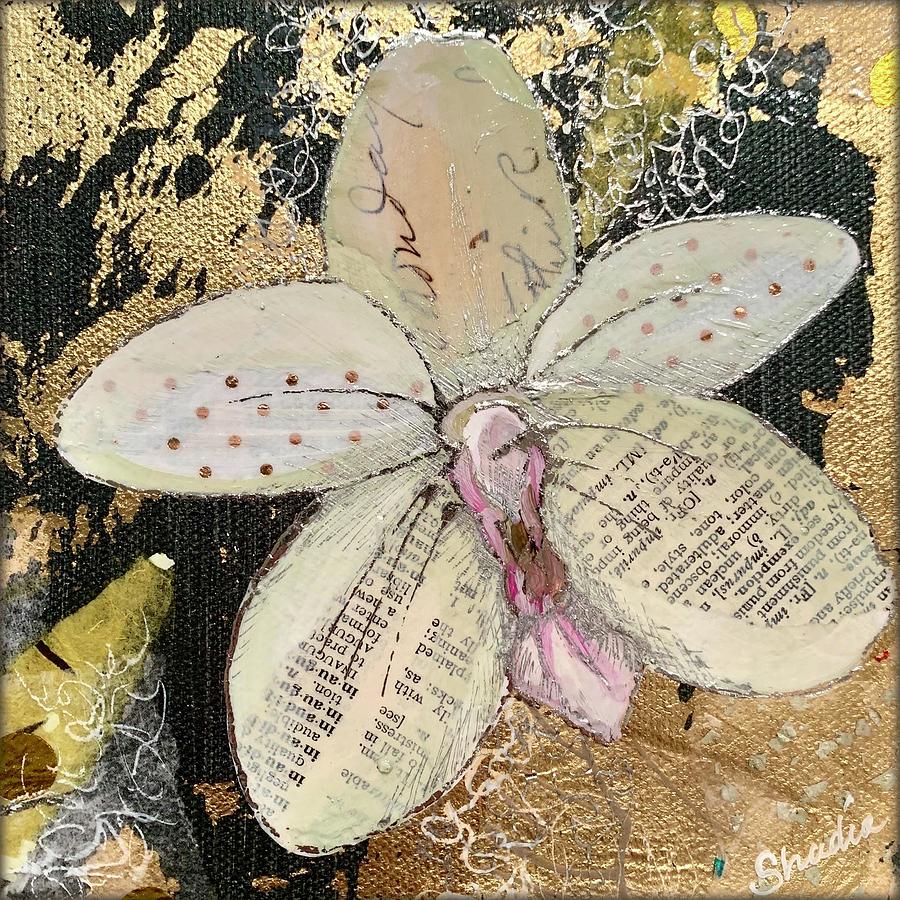 Gilded Orchid IV Painting by Shadia Derbyshire