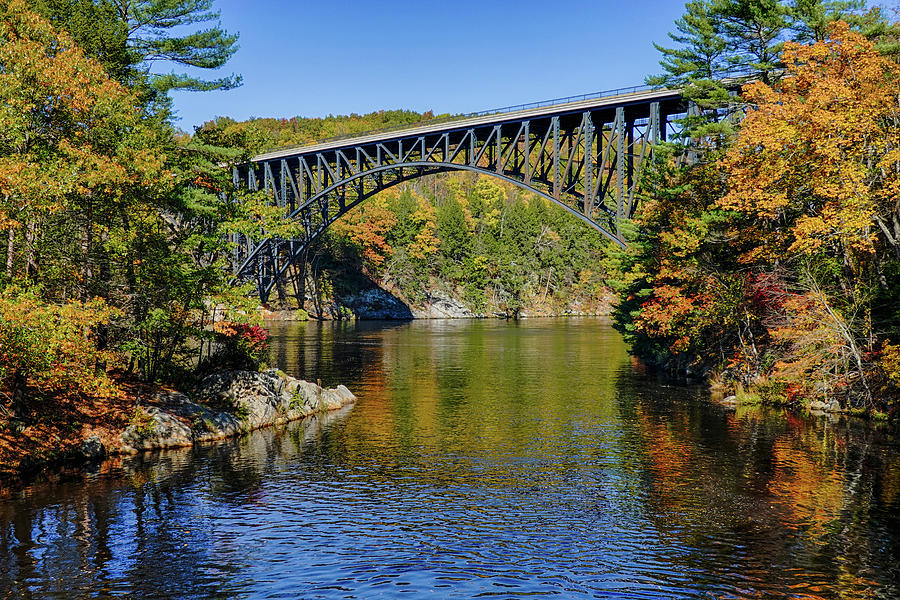 Gill MA French King Bridge Fall Foliage Erving MA Photograph by Toby McGuire